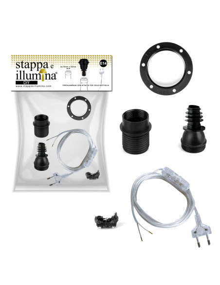 Stappa e illumina DIY - Use with holed bottle E27 or E14