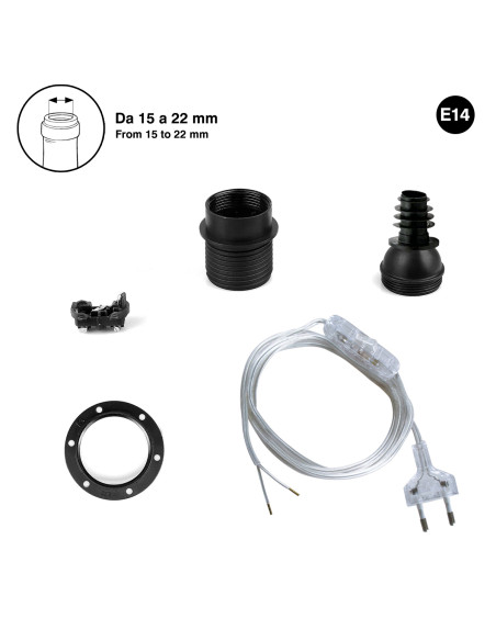 Stappa e illumina DIY - Use with holed bottle E27 or E14