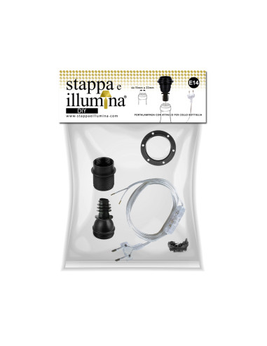 Stappa e illumina DIY - Use with holed bottle E27 or E14