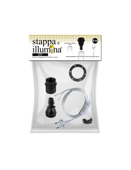 Stappa e illumina DIY - Use with holed bottle E27 or E14