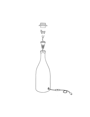 Stappa e illumina DIY - Use with holed bottle E27 or E14