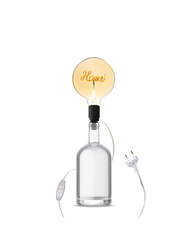 Lampadina E27 LED 4W ambrata per modello Bulb scritta Home