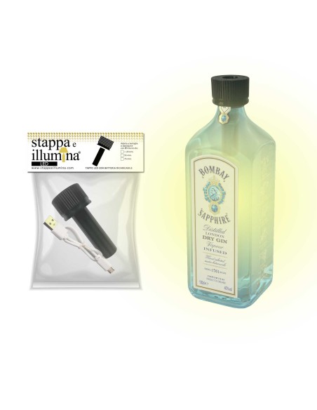 LED - per Bottiglie, tappo led con batteria ricaricabile