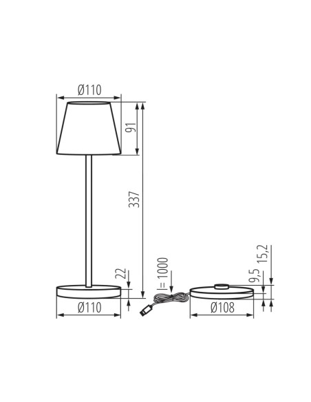 Lampada da tavolo INITA LED IP54